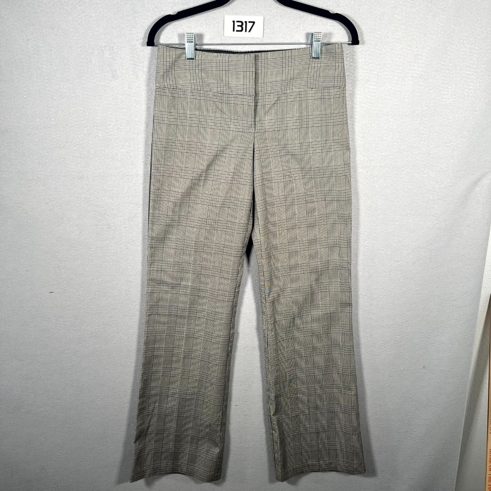 Zinc Dress Pants Womens 0 Gray Houndstooth Beige Black Stretch Career Business